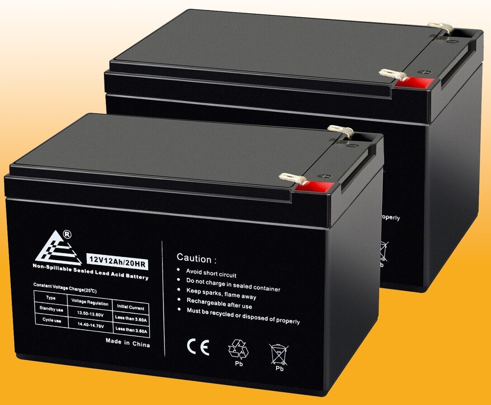 2 Pack | 12 Volt 12 Ah Pride Mobility SC52 Sonic Scooter Replacement Batteries