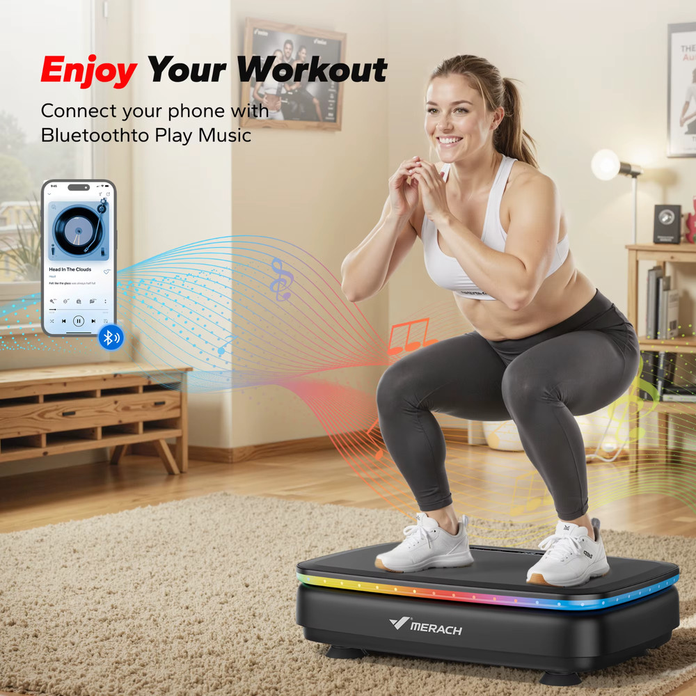 Vibration Plate Exercise Machine Whole Body Workout Platform Lymphatic Drainage