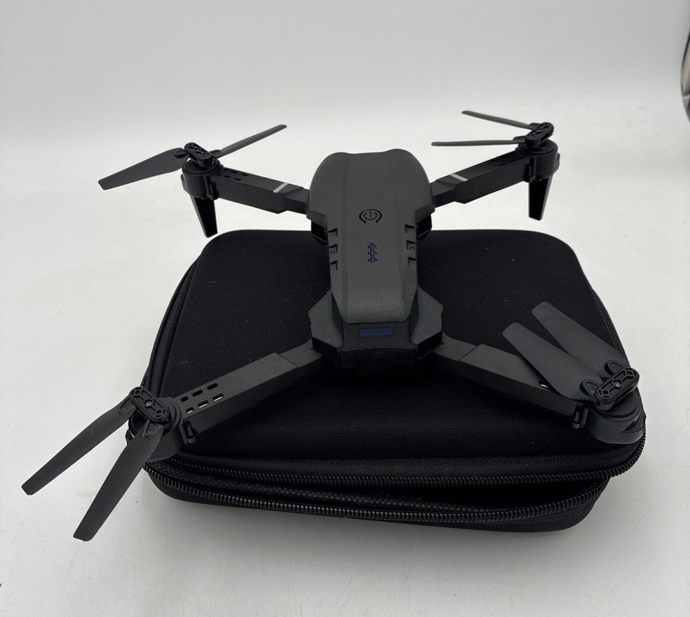 Black RC UFO Remote Controller Drone With Accessories & Carrying Case