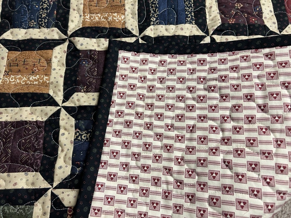 Handmade Quilted Table Topper ~ 23 3/4" square ~Multi colored spools