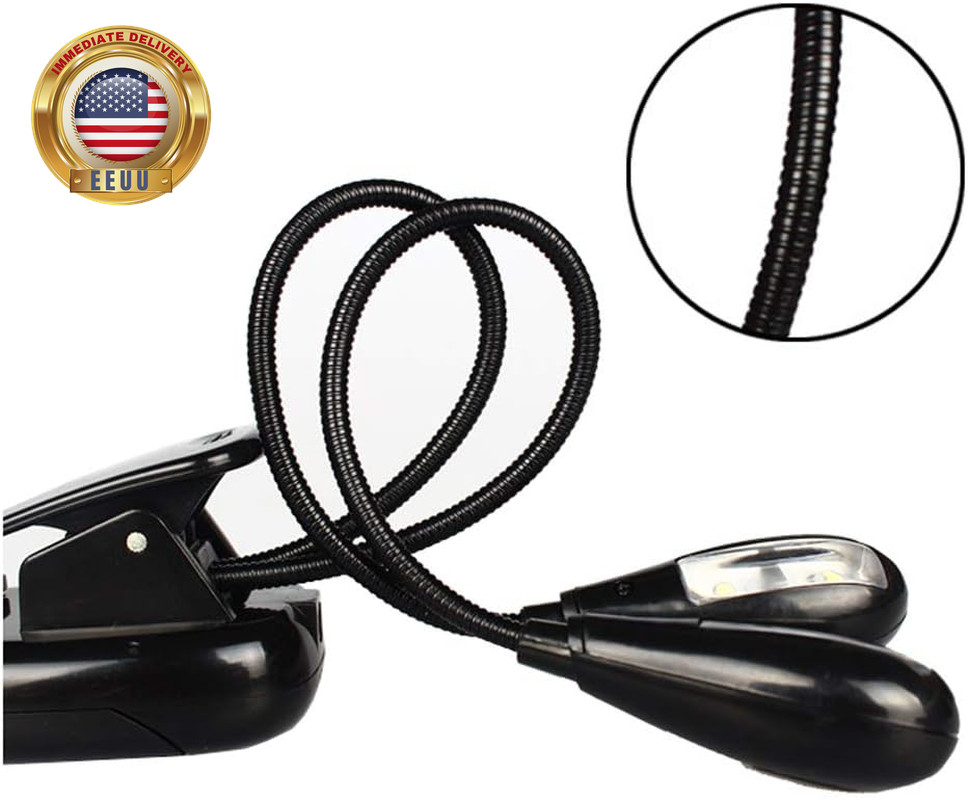 Double-Head Clip Light/Reading Light/Night Light Clip for Table, Headboard and C