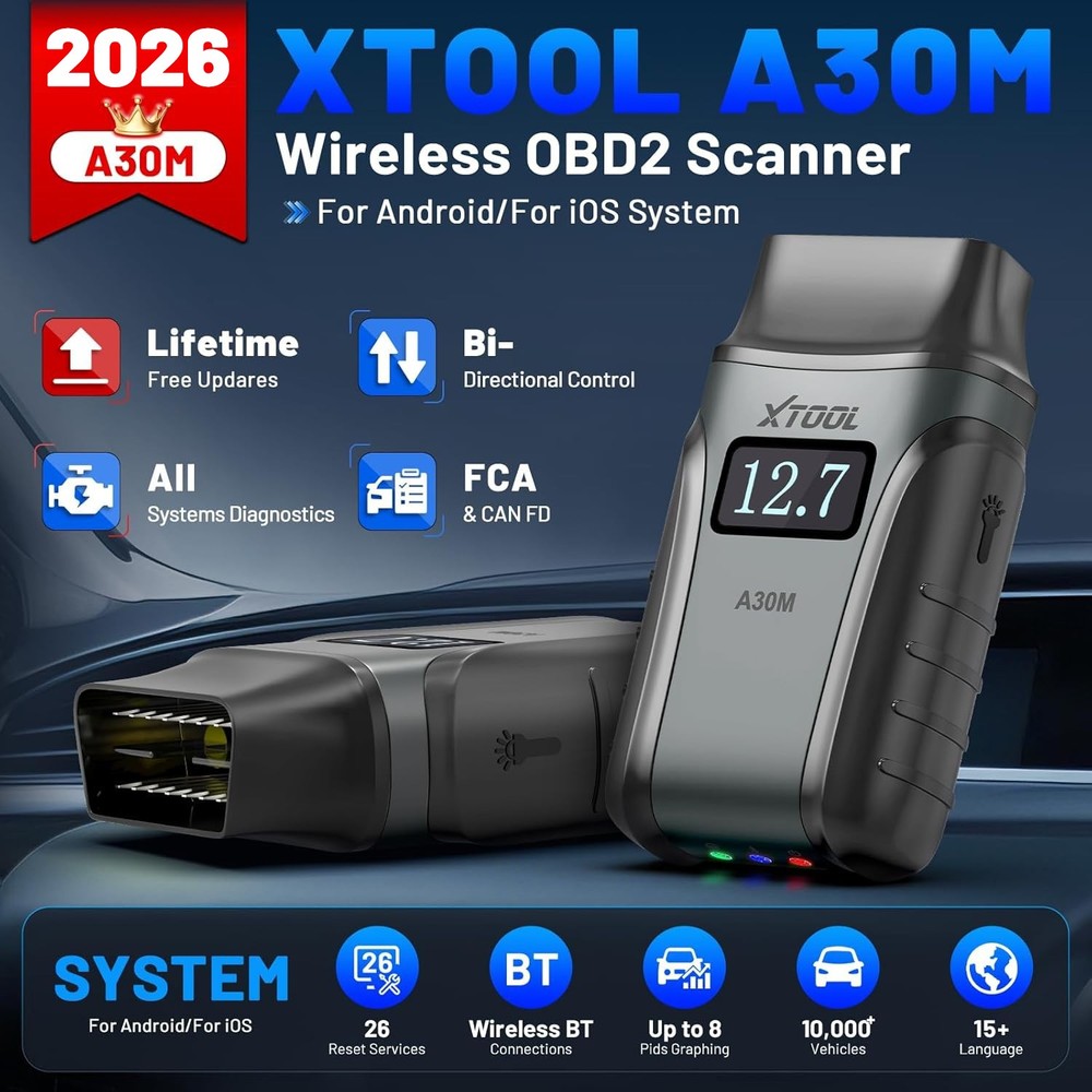 2026 XTOOL A30M V2.0 Bluetooth Bidirectional OBD2 Scanner Full Diagnostic Tool
