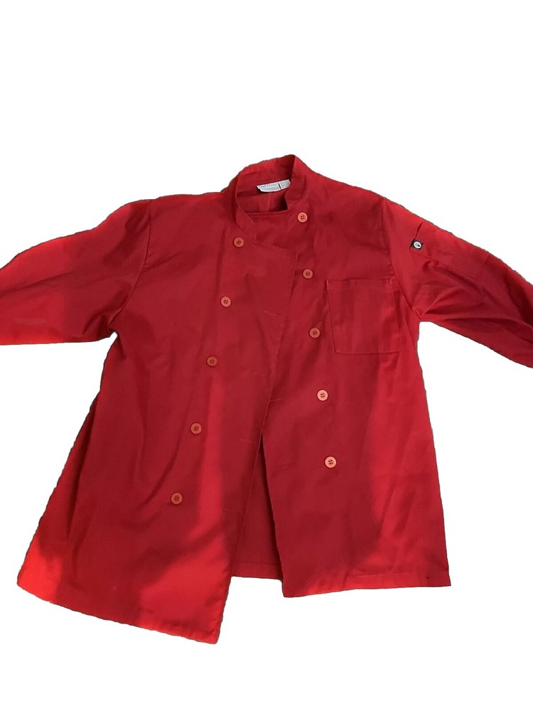 Uncommon Threads Chef Coat Size Medium Double-breasted Long Sleeve Red