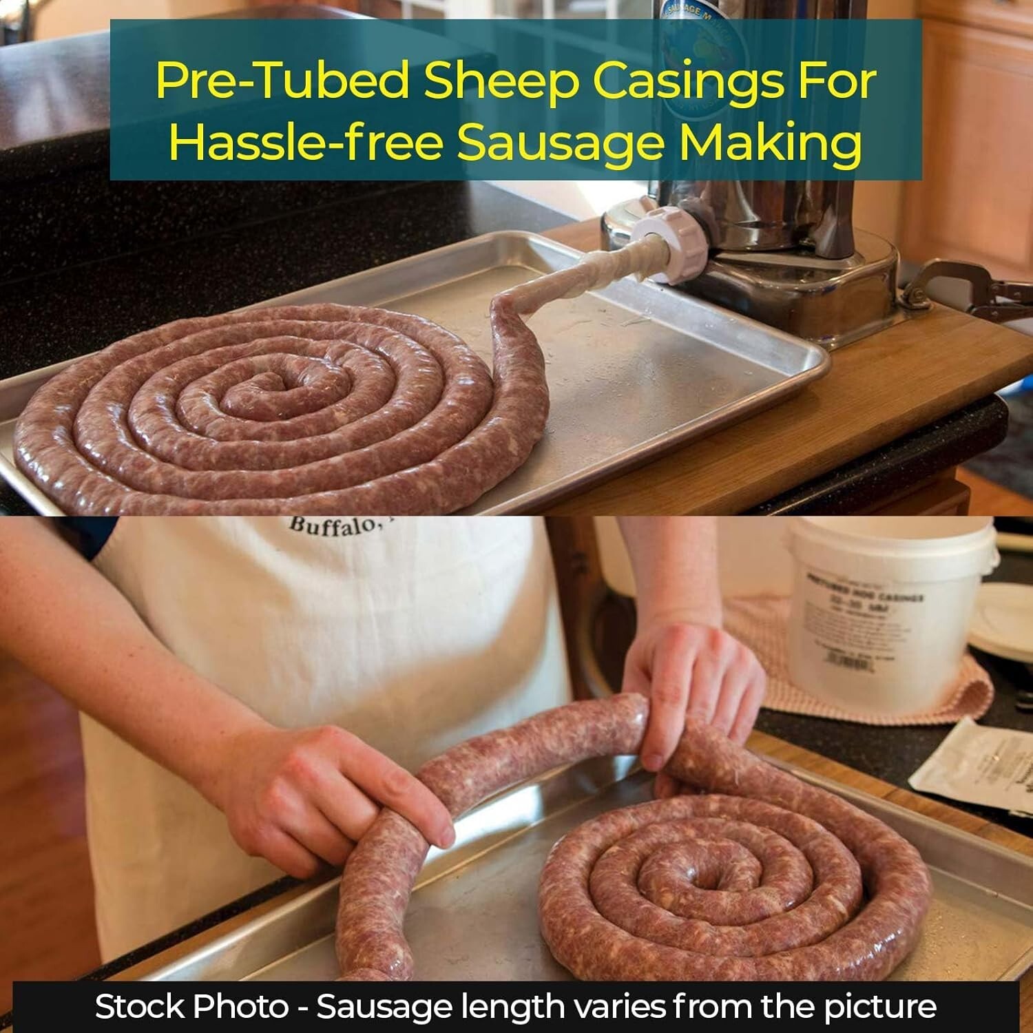 Pre-Tubed Natural Sheep Sausage Casings, Grade-A Edible Skin, The Sausage Maker®