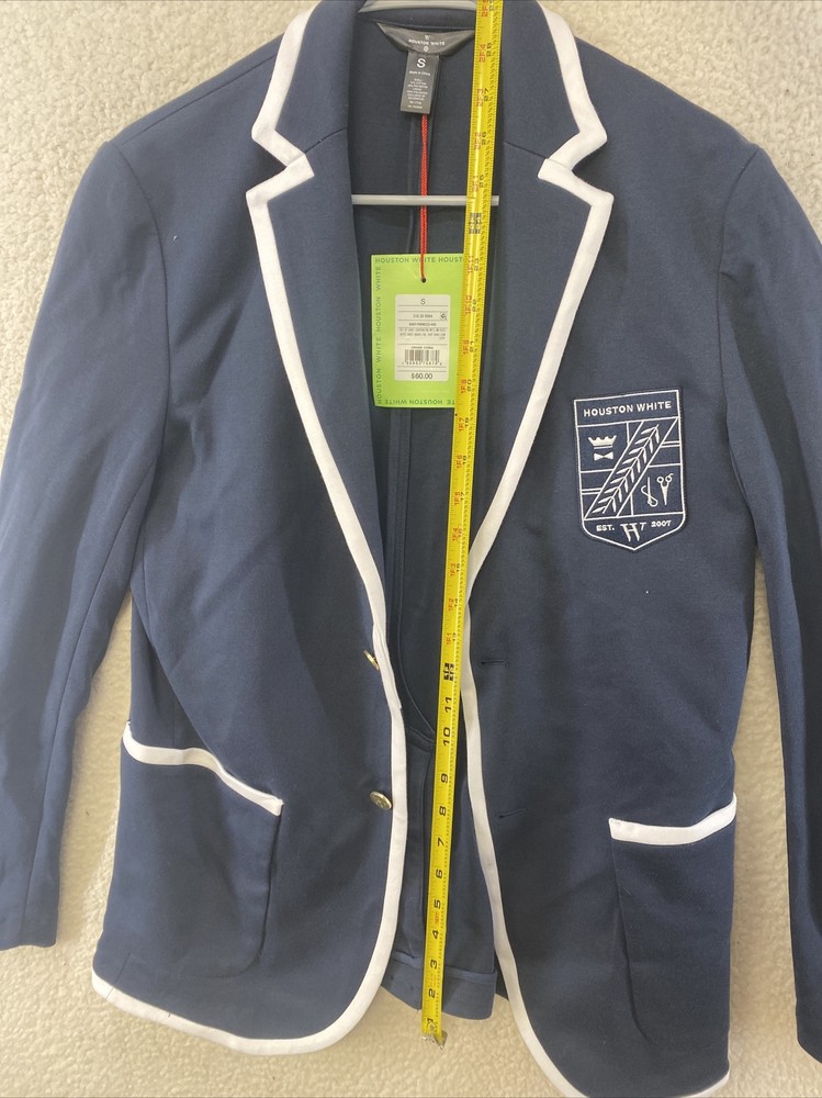 Houston White Navy Blue Jacket Size Small