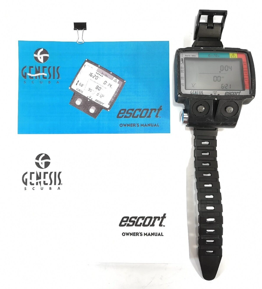 Genesis Escort Wireless / Hoseless Scuba Dive Computer with Manual #2129