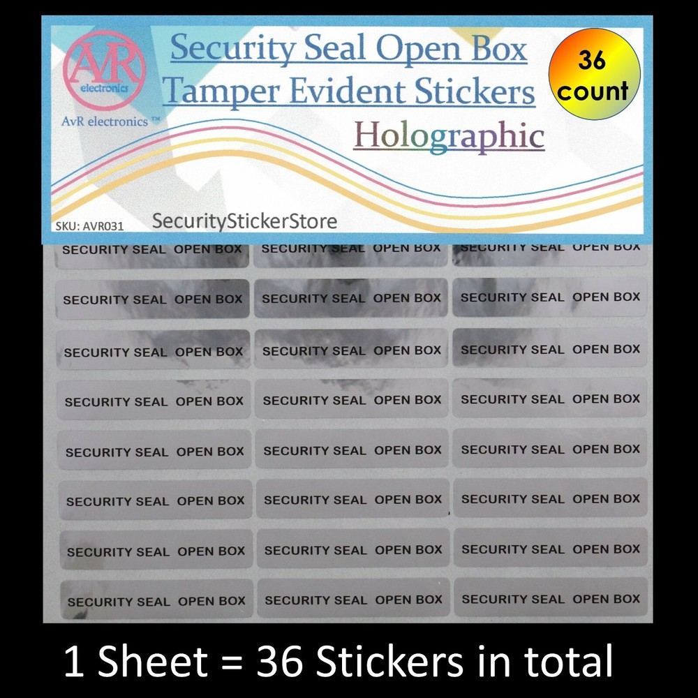 SECUIRTY SEAL OPEN BOX: Tamper Proof Security Sticker (Large) (AvR031)