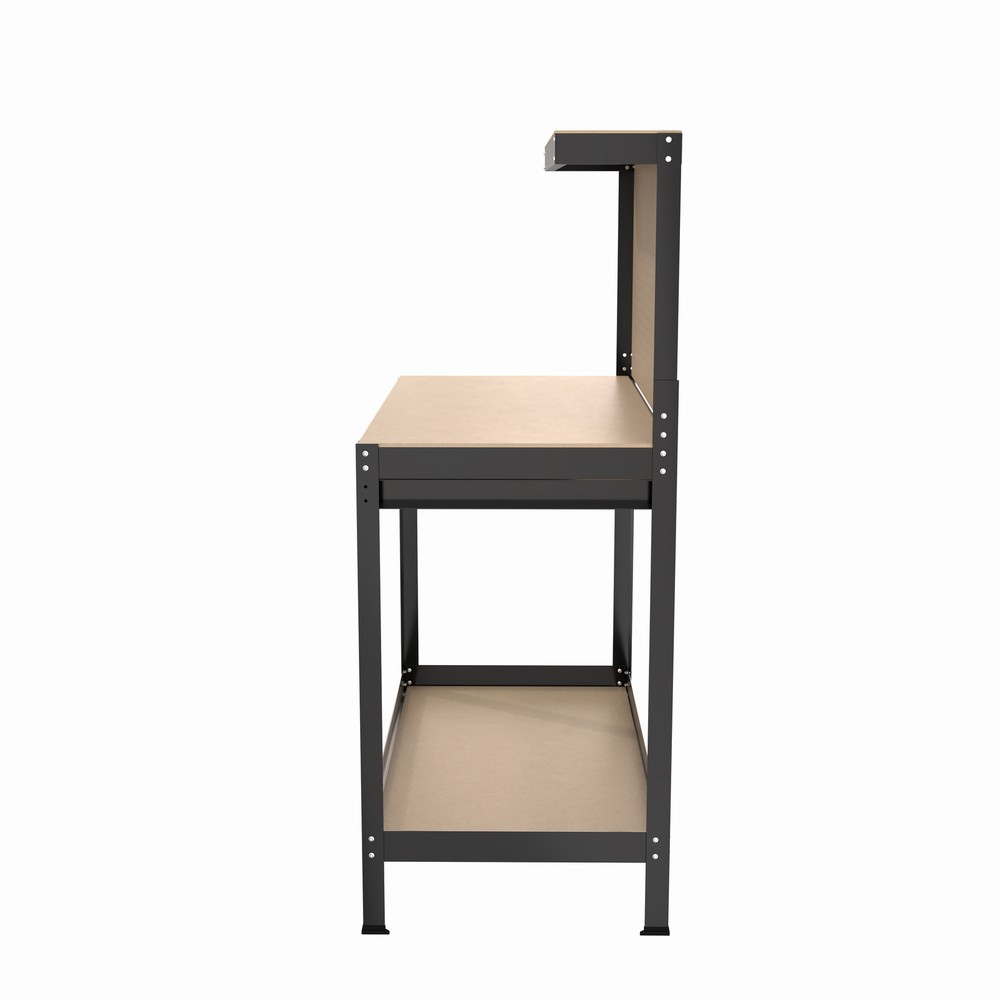 63" Tools Cabinet Working Workbench Tool Storage Workshop Table Drawers Pegboard