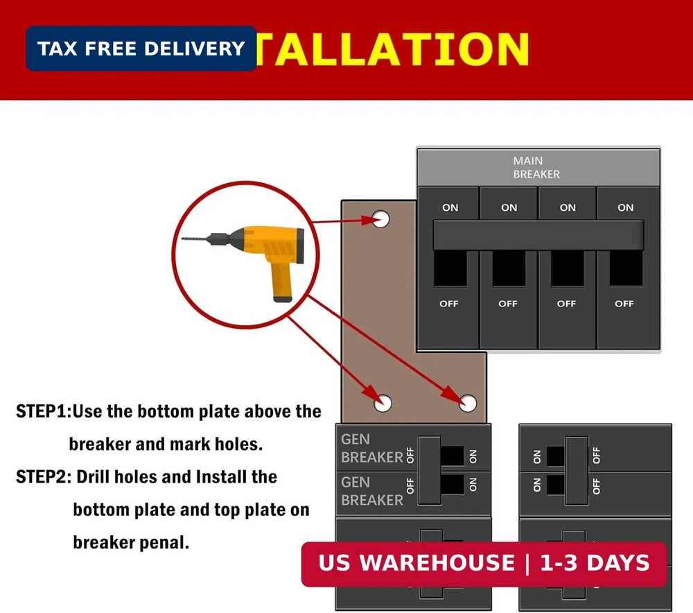 Generator Interlock Kit Compatible with ITE, Gould, Murray, Siemens, and Thomas