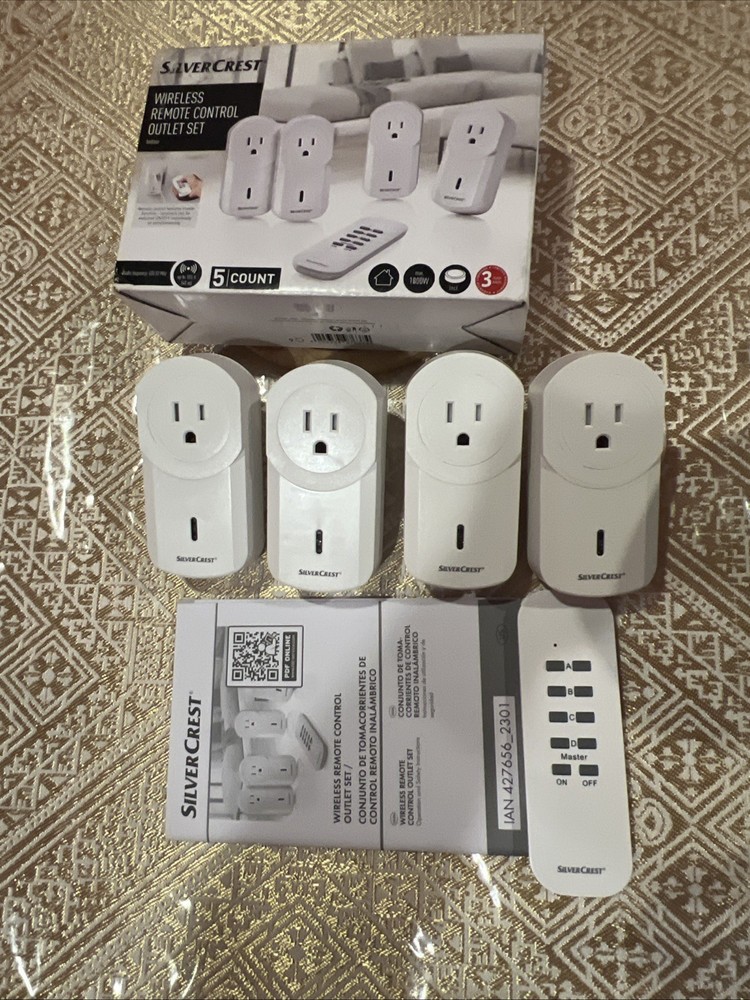 SilverCrest Indoor Wireless Socket Set - Up To 40m Range / 5 Piece Set