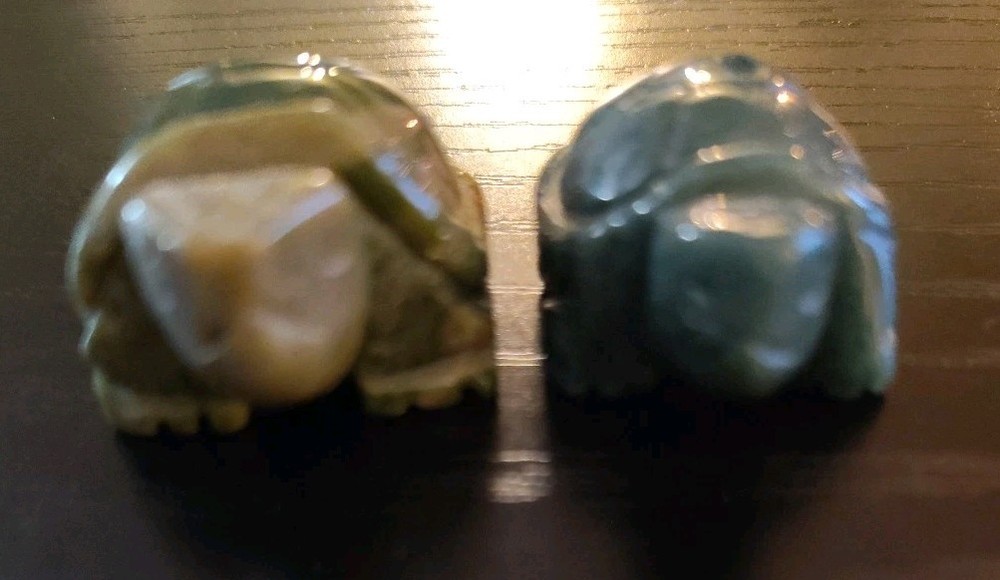 hand-carved stone turtle figurine