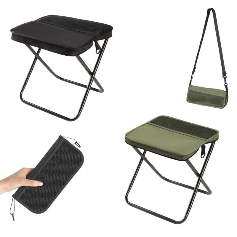 Portable Foldable Camping Stool Lightweight Compact Chair Backpack Outdoor