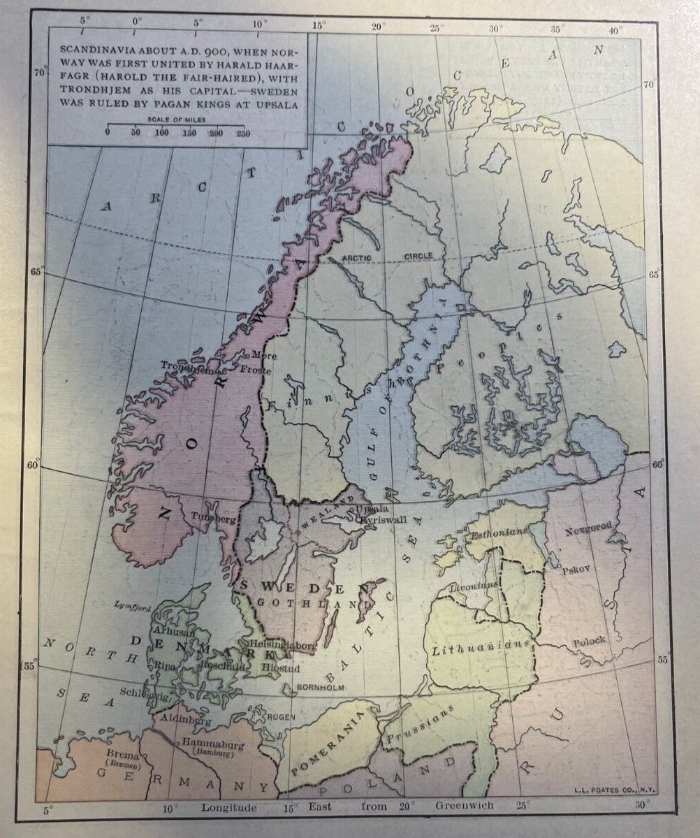 1915 Scandanavia Norway Sweden Denmark Stockholm Upsala Bergen Copenhagen