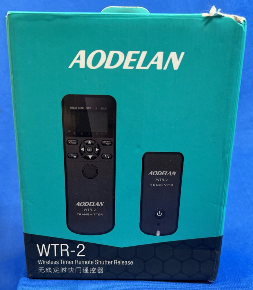 AODELAN WTR-2 Wireless Shutter Release Timer Remote Control New Open Box, 2022