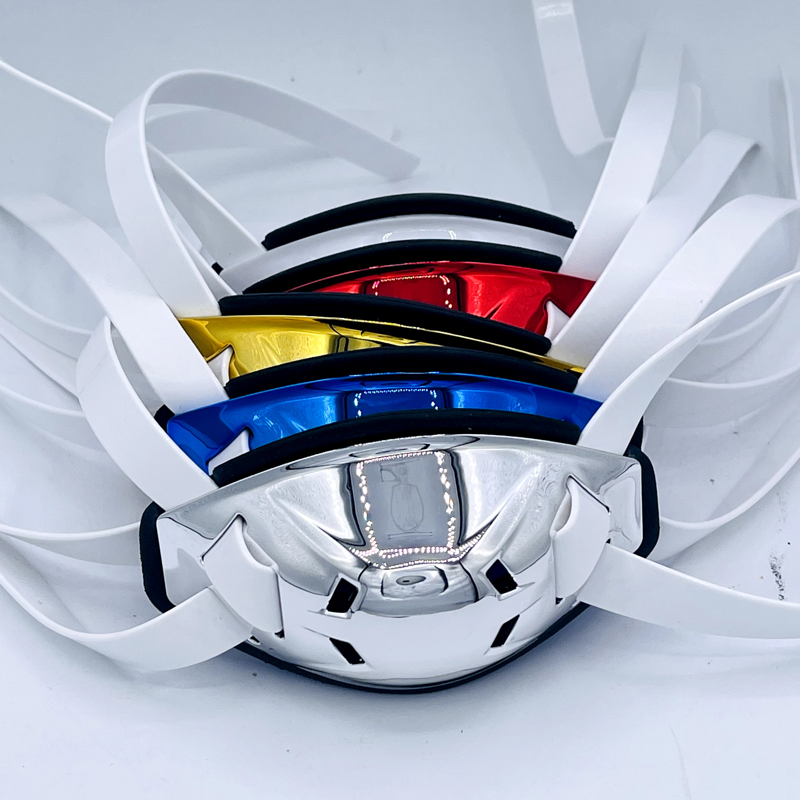 Football Helmet Chrome Chinstrap with 4 strap clips