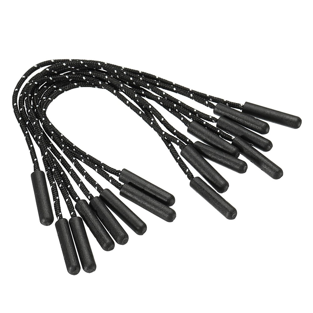 Zipper Pulls Extension Handle Cord, 20 Pack Plastic Puller Extender, Black