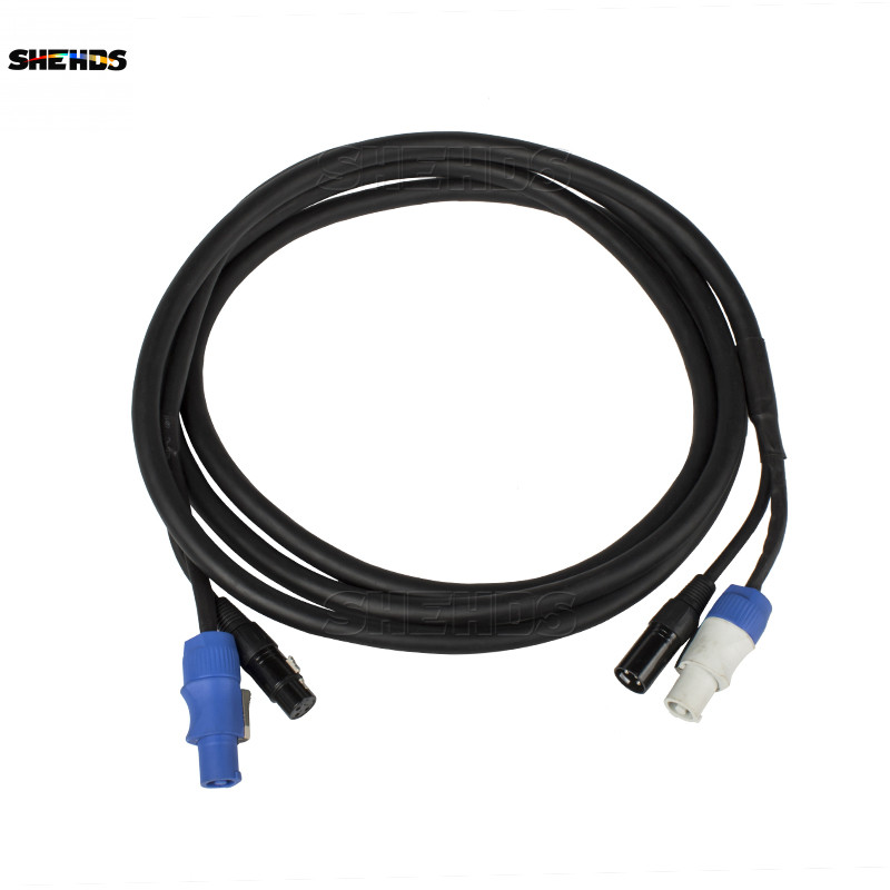 SHEHDS 10ft/3m 3pin Powercon and DMX Power Cable Combination Stage Par Light