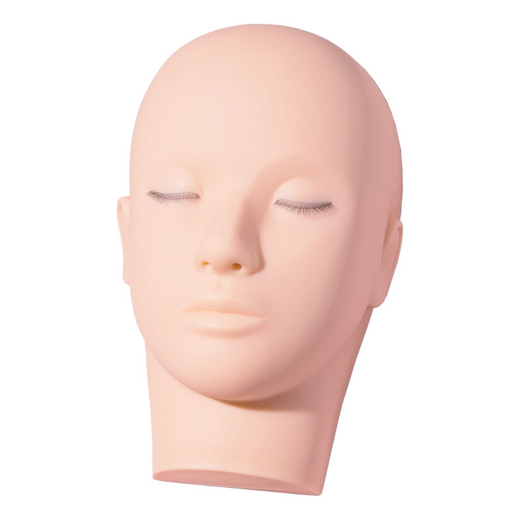 Eyelash Extensions Practice Training Mannequin Head With Layered Eyelashes