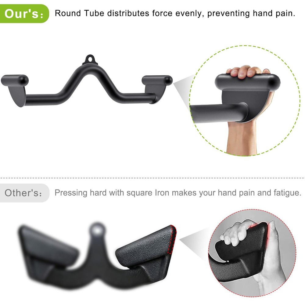 20" LAT Pull Down Bars Cable Machine Attachment Rowing T-bar V-bar Set Back S...