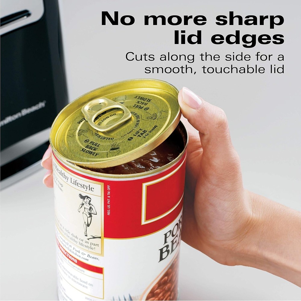 Automatic Electric Can Opener One Touch Hands with Easy Push Down Lever, Chrome