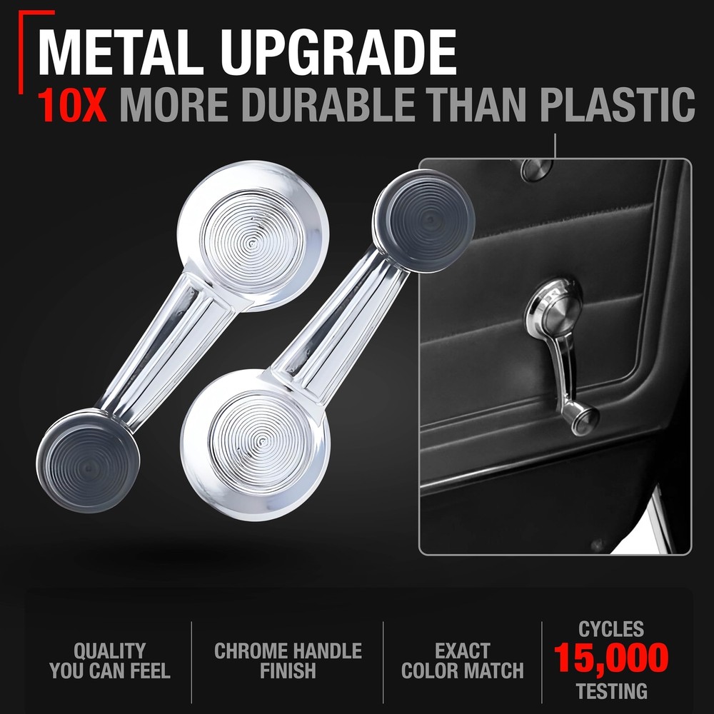 Window Crank Handle, Left & Right for Chevrolet Silverado, GMC Sierra, Cadillac