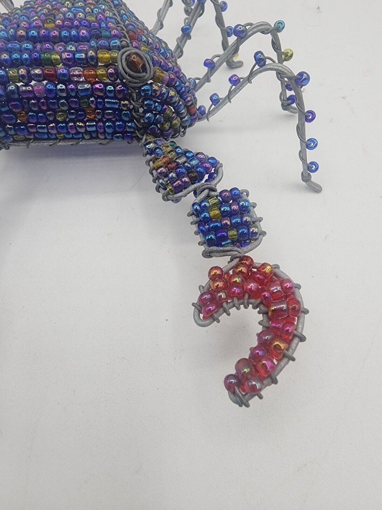Handmade Wire and Beaded crab Figurine Decor