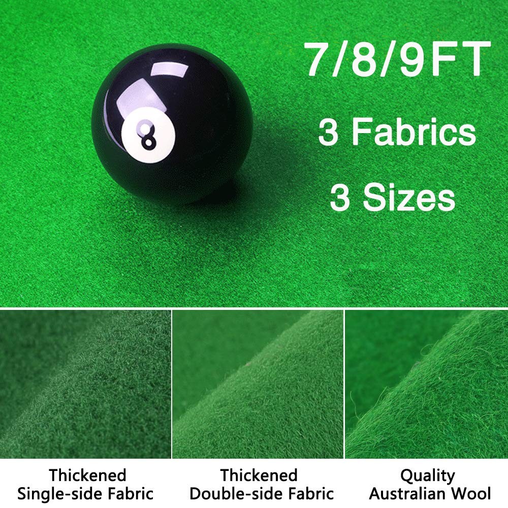 Pool Table Felt Cloth with Precut Rail Strips for 7 8 9 Tables