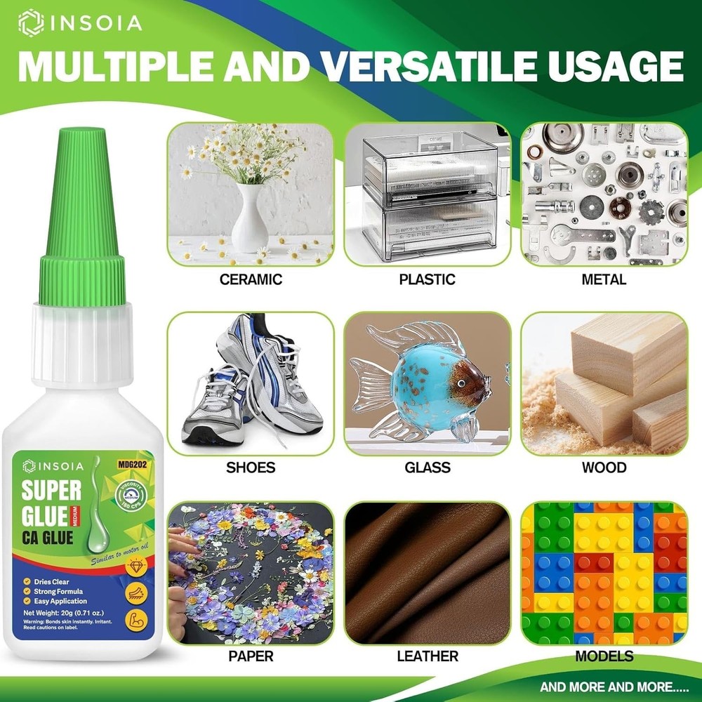 Professional Quality 20g Medium CA Glue - Waterproof, Fast Drying Clear Adhesive
