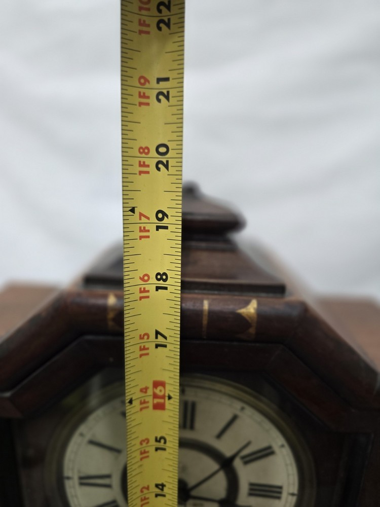 Antique 1870s Regulator Wall Clock – Runs, Bell Strike, 13x20, Missing Pendulum
