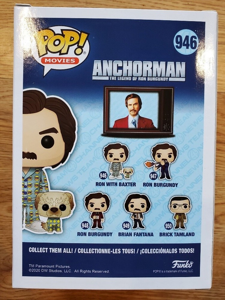 Funko Pop! Anchorman Ron with Baxter SDCC Shared Exclusive In HAND
