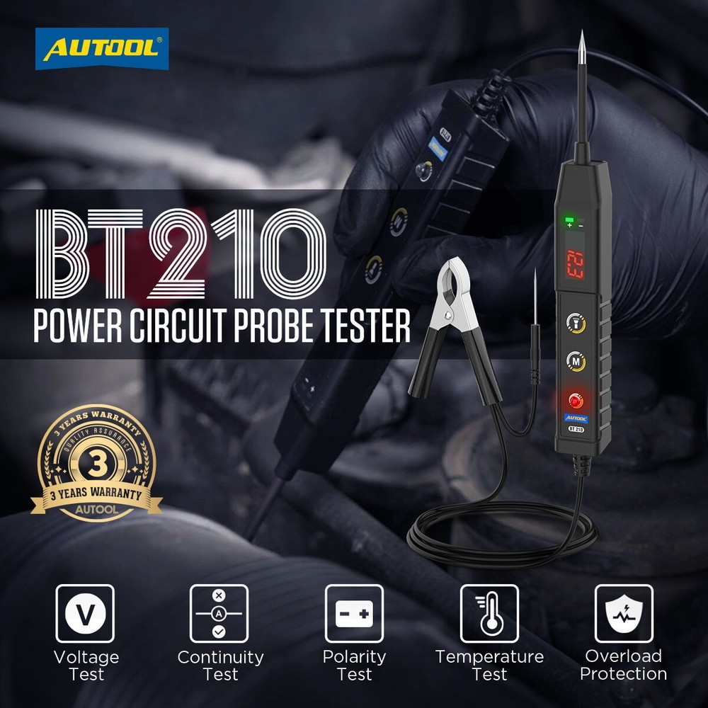 Test Light Digital Car Continuity Voltage Electrical Circuit Tester Probe 9-30V