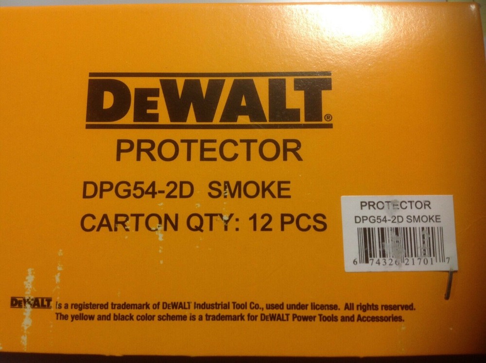 12 pack Dewalt DPG54-2D Protector SMOKE High Performance   Safety GLASSES