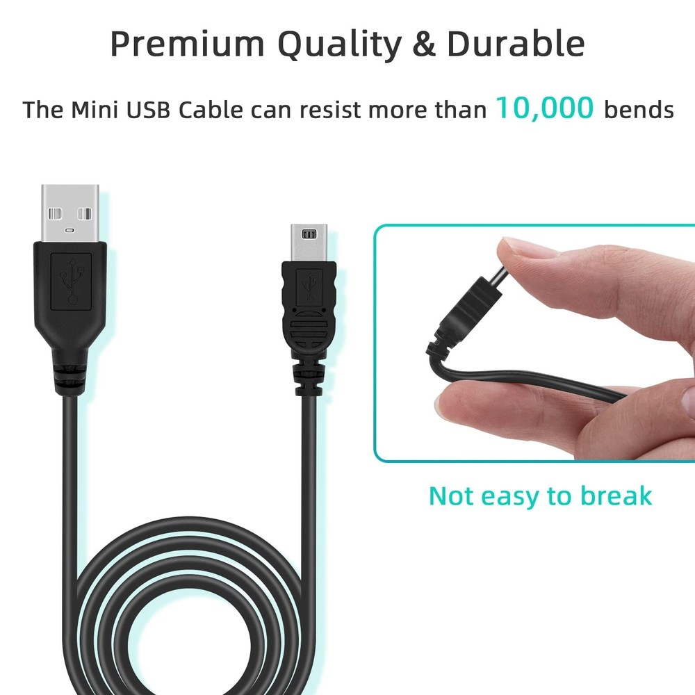 Mcbazel 2 Pack PS3 Controller Charger Cable, 3.3ft Mini USB Charging Cord for PS