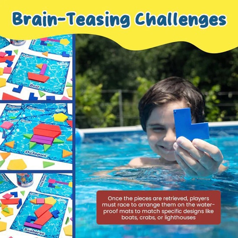 Aqua Blocks Pool Diving Game- Set Includes 40 Multi-Shape Sinking Toys