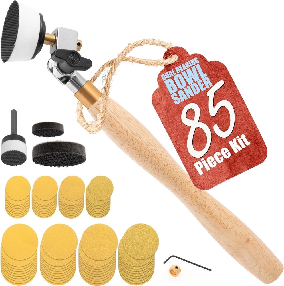 Dual Bearing Bowl Sander with Assorted Discs - Effortless Sanding Solution