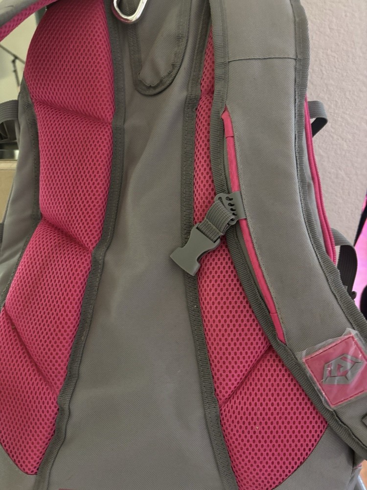 Large softball backpack 2 bats Backpack bag. Excellent Condition. Grey-pink.