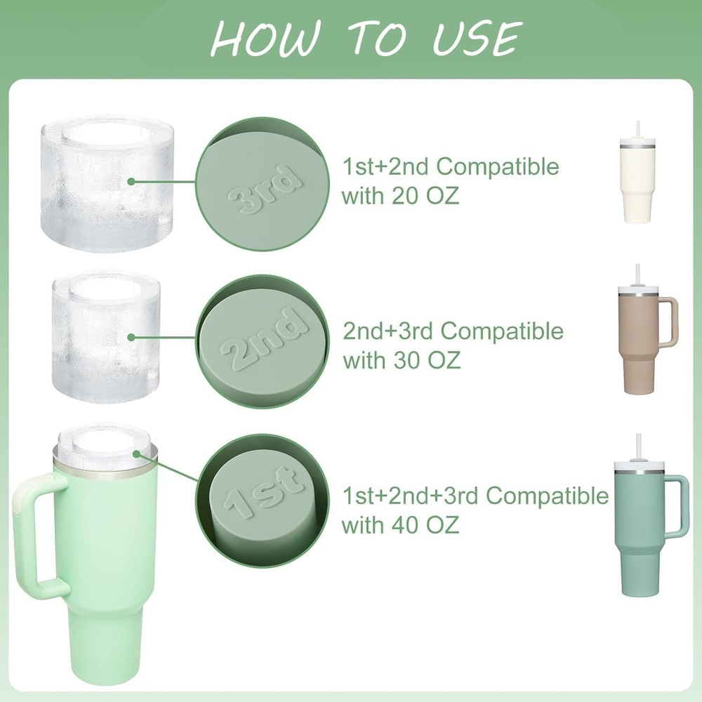 Silicone Ice Cube Tray Set with Lids Stackable Easy Release Freezer Mold