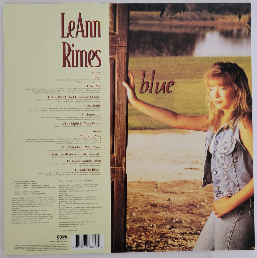 LeAnn Rimes signed Blue album vinyl record COA exact proof autographed
