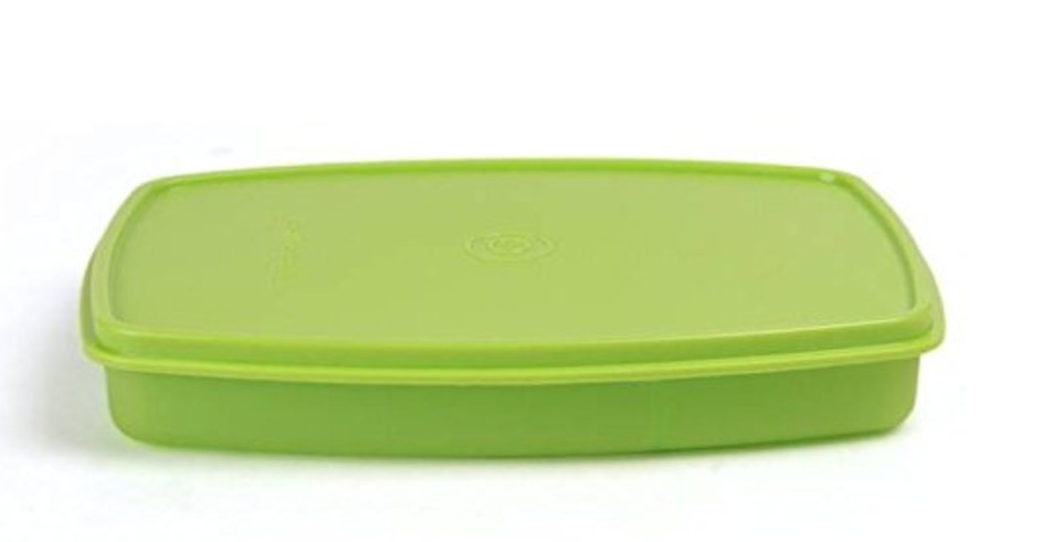 Tupperware Slim Packette Divided Side by Side Lunch Container Light Green New