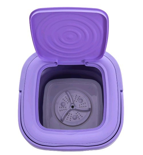 Portable Mini Washing Machine Foldable Multi-Functional w/Drainage Basket PURPLE