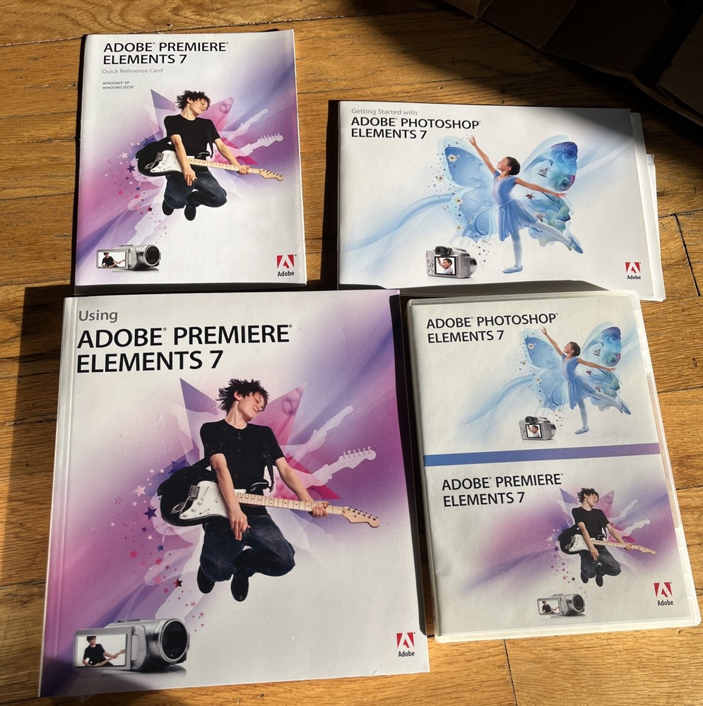 Adobe Photoshop Elements 7 & Premiere Elements 7 2 Disc With Serial Numbers