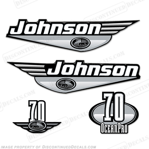 Fits Johnson 70hp OceanPro Decals - Silver