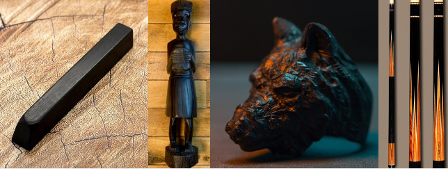 Gaboon Gabon Ebony Turning Blank Spindle Wood Block 2" x 2" x 6"