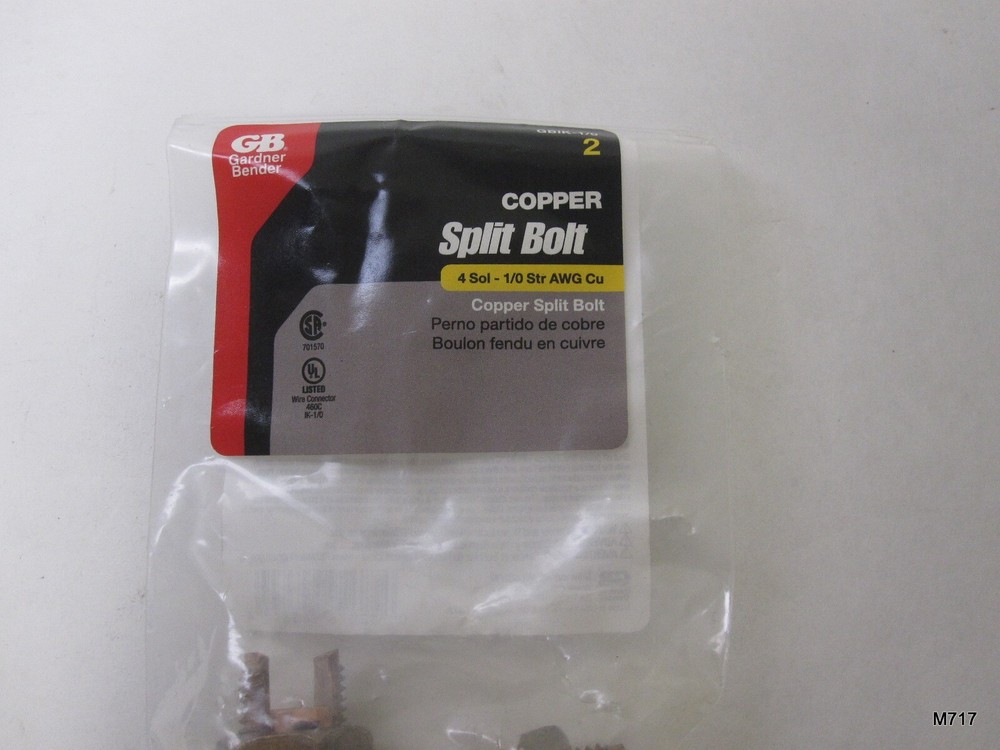 Gardner Bender 4-1/0 AWG Split-Bolt Connector Copper 2 pk