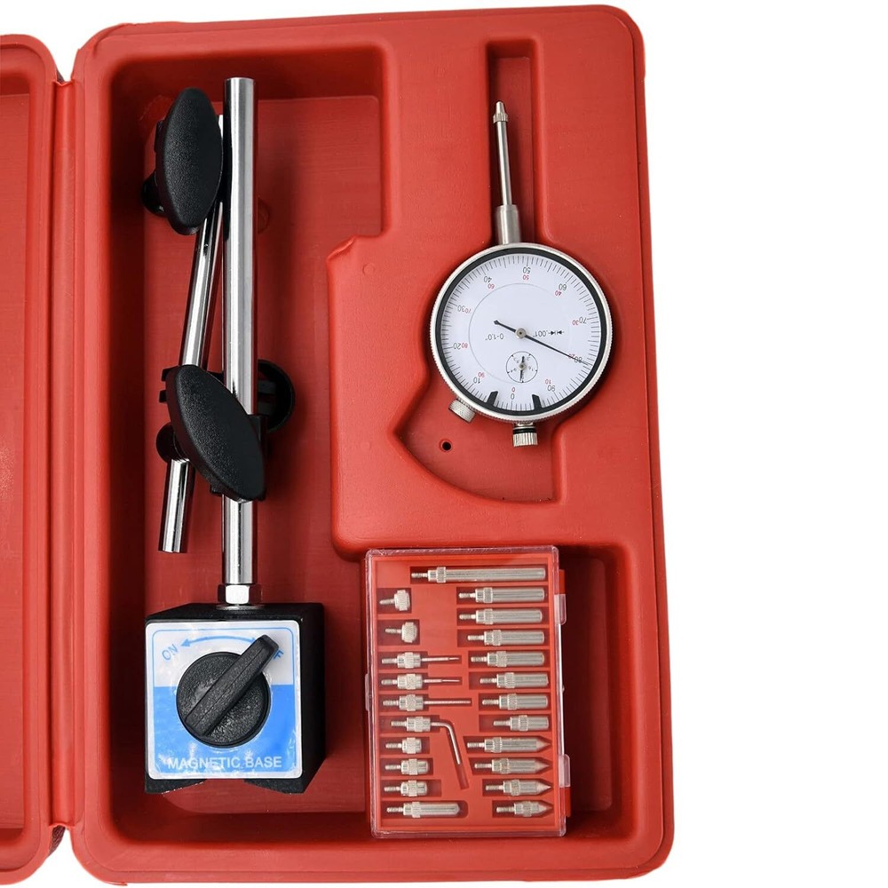 Dial Indicator Precision Measuring Gauge Kit With Magnetic Base And Points Set
