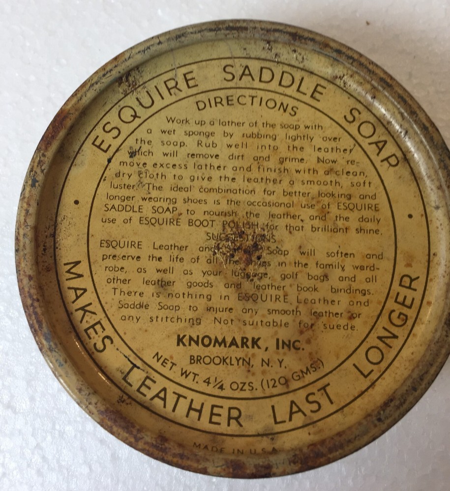 Vintage Esquire Saddle Soap Empty Tin