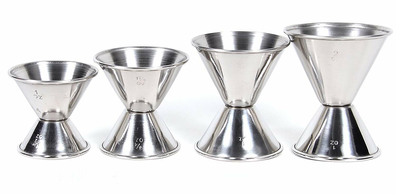 Stainless Steel Cocktail Jigger Set | Professional Bartender Tools | Set of 4