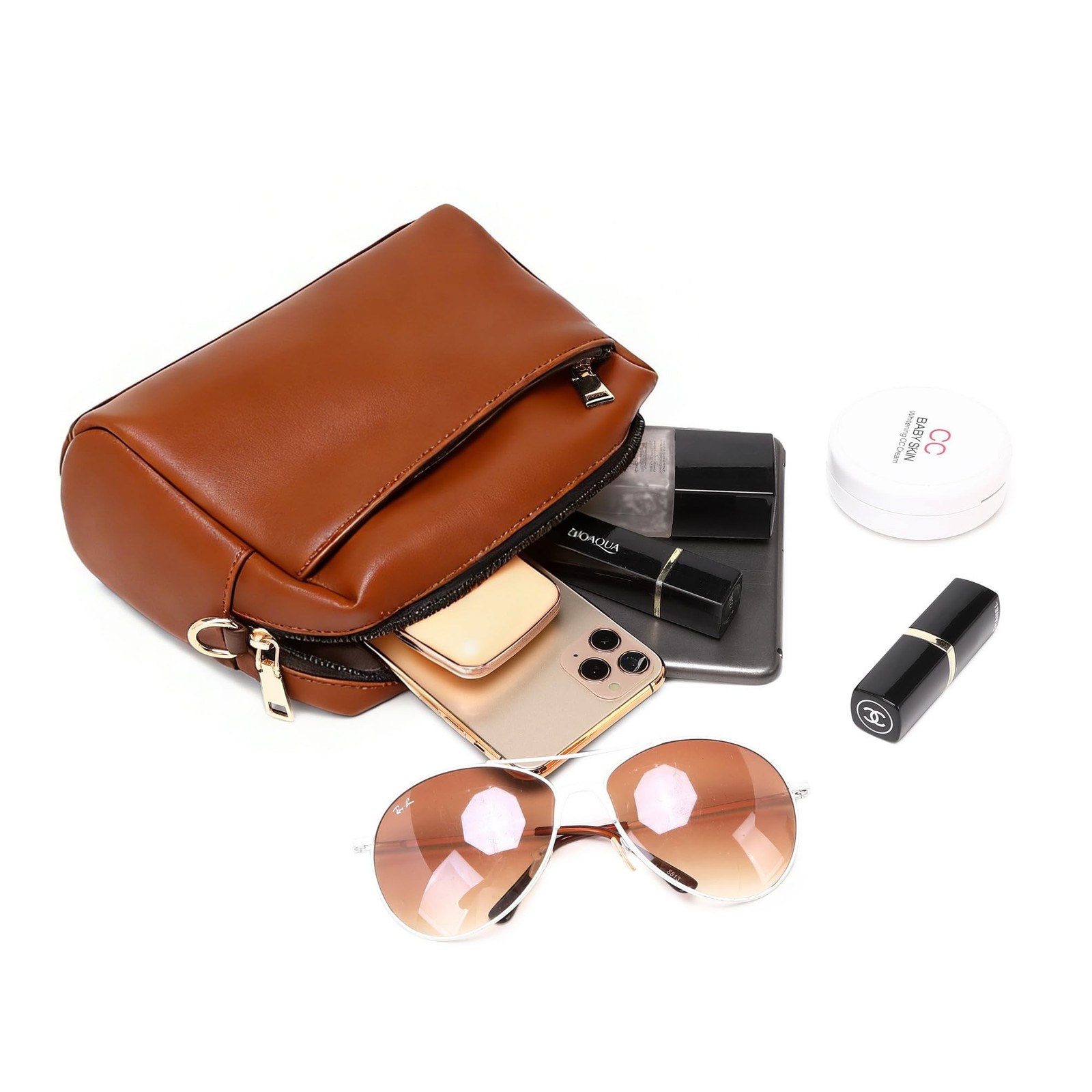 Small Crossbody Bag for Women, Soft Vegan Leather, Lightweight for Daily Use