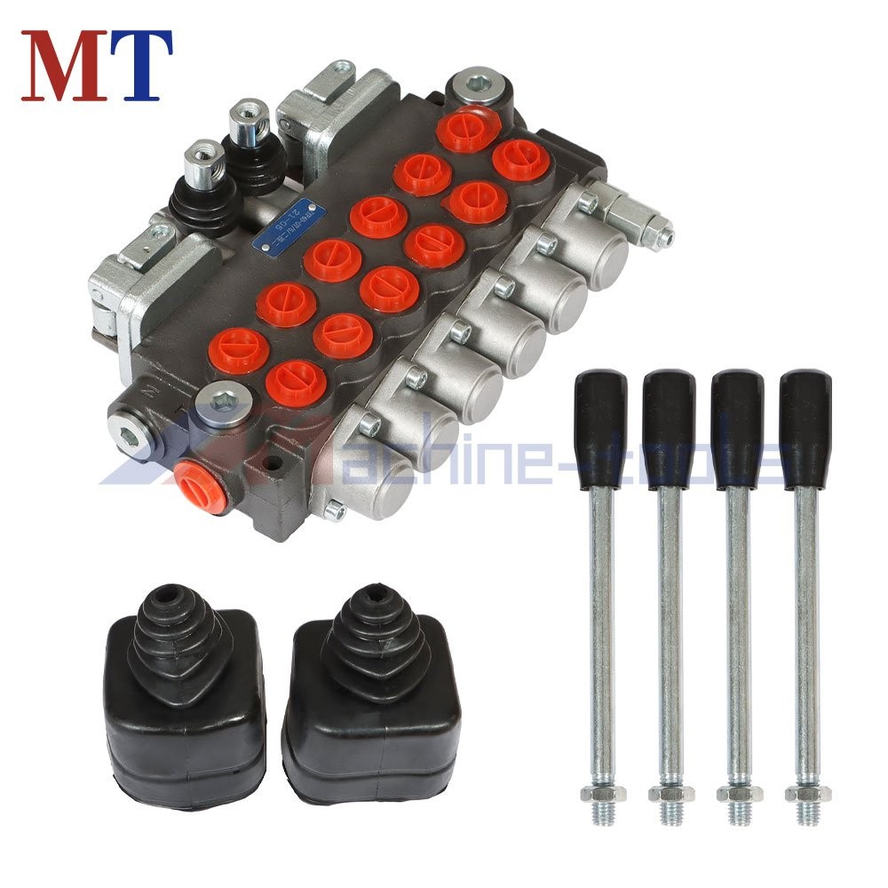 6 Spool Hydraulic Backhoe Directional Control Valve With 2 Joysticks 11GPM