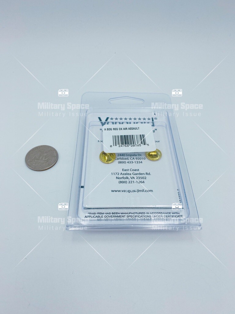 USA Army Badge Regulation Size Air Assault Silver Oxidized (Army Issue)